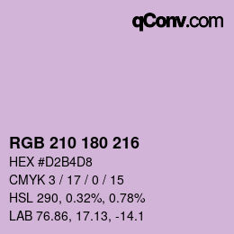 Color code: RGB 210 180 216 | qconv.com