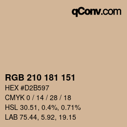 Color code: RGB 210 181 151 | qconv.com