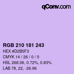 Color code: RGB 210 181 243 | qconv.com