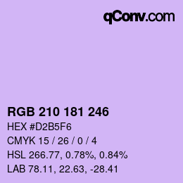 Color code: RGB 210 181 246 | qconv.com