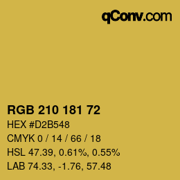 Color code: RGB 210 181 72 | qconv.com