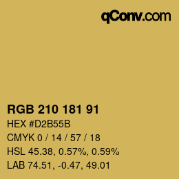 Color code: RGB 210 181 91 | qconv.com