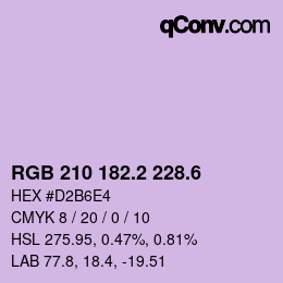カラーコード: RGB 210 182.2 228.6 | qconv.com
