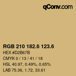 カラーコード: RGB 210 182.6 123.6 | qconv.com