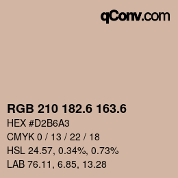 カラーコード: RGB 210 182.6 163.6 | qconv.com