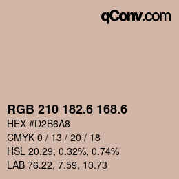 カラーコード: RGB 210 182.6 168.6 | qconv.com