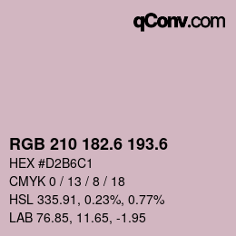 カラーコード: RGB 210 182.6 193.6 | qconv.com