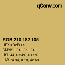 Color code: RGB 210 182 105 | qconv.com