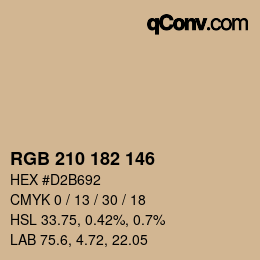 Farbcode: RGB 210 182 146 | qconv.com