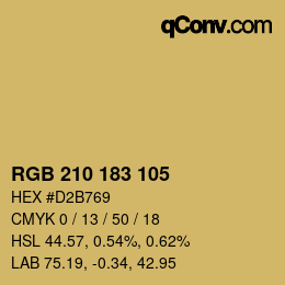 カラーコード: RGB 210 183 105 | qconv.com