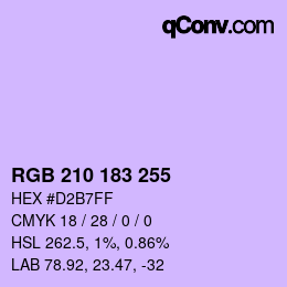 Color code: RGB 210 183 255 | qconv.com