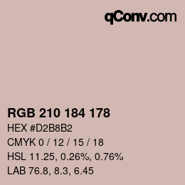 Color code: RGB 210 184 178 | qconv.com