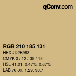 Color code: RGB 210 185 131 | qconv.com