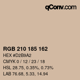 Color code: RGB 210 185 162 | qconv.com