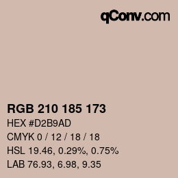 Color code: RGB 210 185 173 | qconv.com