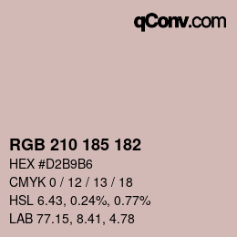 カラーコード: RGB 210 185 182 | qconv.com
