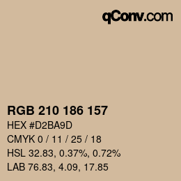 Color code: RGB 210 186 157 | qconv.com