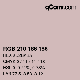 Color code: RGB 210 186 186 | qconv.com