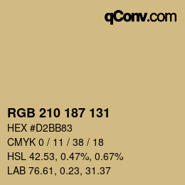 Color code: RGB 210 187 131 | qconv.com