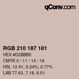 Color code: RGB 210 187 181 | qconv.com