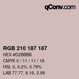 Color code: RGB 210 187 187 | qconv.com