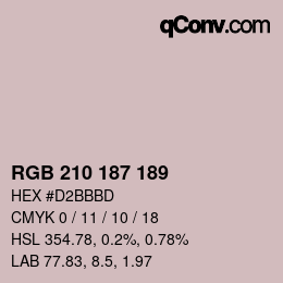 Color code: RGB 210 187 189 | qconv.com