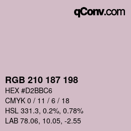 Color code: RGB 210 187 198 | qconv.com