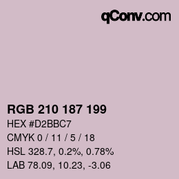 Color code: RGB 210 187 199 | qconv.com