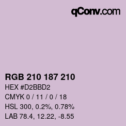 カラーコード: RGB 210 187 210 | qconv.com