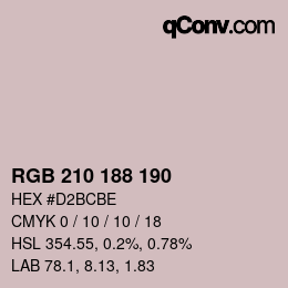 Color code: RGB 210 188 190 | qconv.com