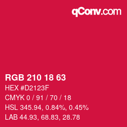 Color code: RGB 210 18 63 | qconv.com