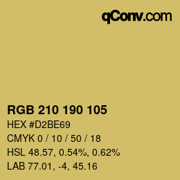 Color code: RGB 210 190 105 | qconv.com