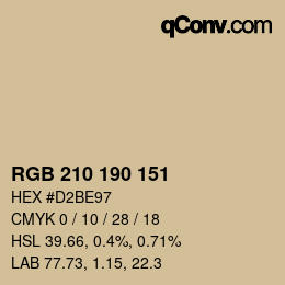 Color code: RGB 210 190 151 | qconv.com