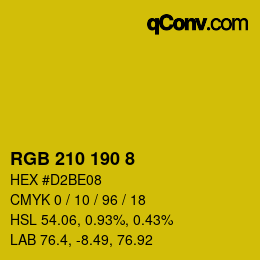 カラーコード: RGB 210 190 8 | qconv.com
