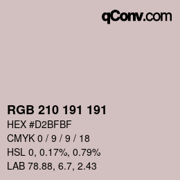 Color code: RGB 210 191 191 | qconv.com
