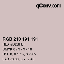 Color code: RGB 210 191 191 | qconv.com