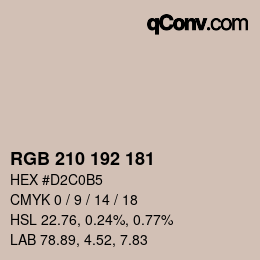Color code: RGB 210 192 181 | qconv.com