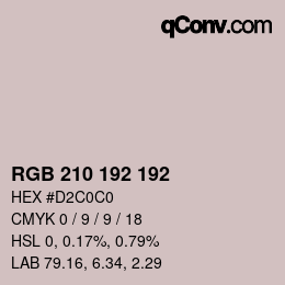 カラーコード: RGB 210 192 192 | qconv.com