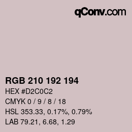 Color code: RGB 210 192 194 | qconv.com