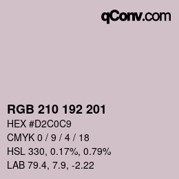 カラーコード: RGB 210 192 201 | qconv.com