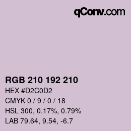 颜色代码: RGB 210 192 210 | qconv.com