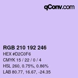 Color code: RGB 210 192 246 | qconv.com