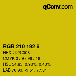 Farbcode: RGB 210 192 8 | qconv.com