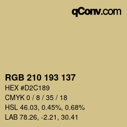 Color code: RGB 210 193 137 | qconv.com