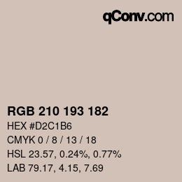 カラーコード: RGB 210 193 182 | qconv.com