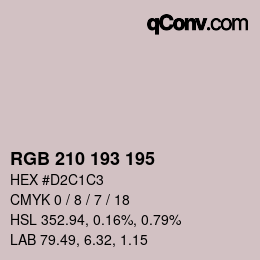 Código de color: RGB 210 193 195 | qconv.com