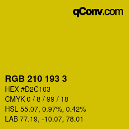 カラーコード: RGB 210 193 3 | qconv.com
