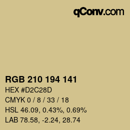 Color code: RGB 210 194 141 | qconv.com
