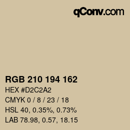 カラーコード: RGB 210 194 162 | qconv.com