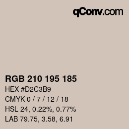 Code couleur: RGB 210 195 185 | qconv.com